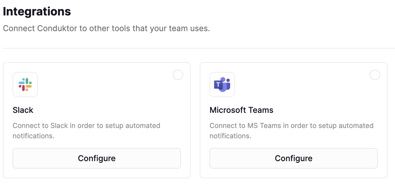 admin integrations start